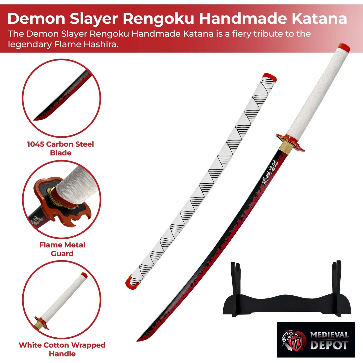 Kyojuro Rengoku Demon Slayer Handmade Katana