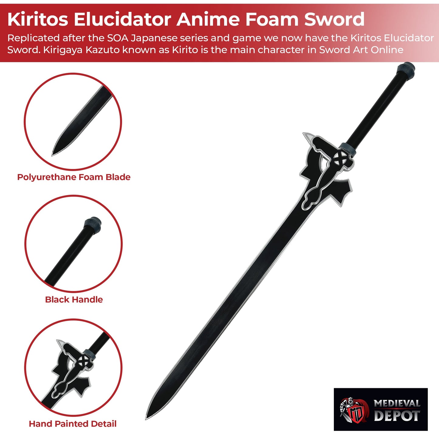 SAO Kiritos Elucidator Anime Foam Sword
