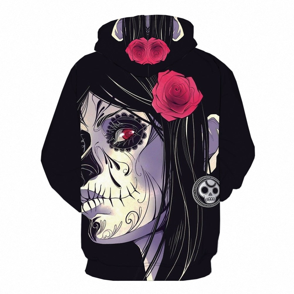 Men Anime Horror Flower 3d Print Hoodie