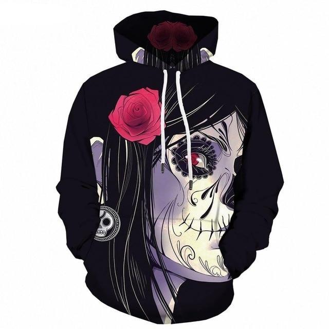 Men Anime Horror Flower 3d Print Hoodie