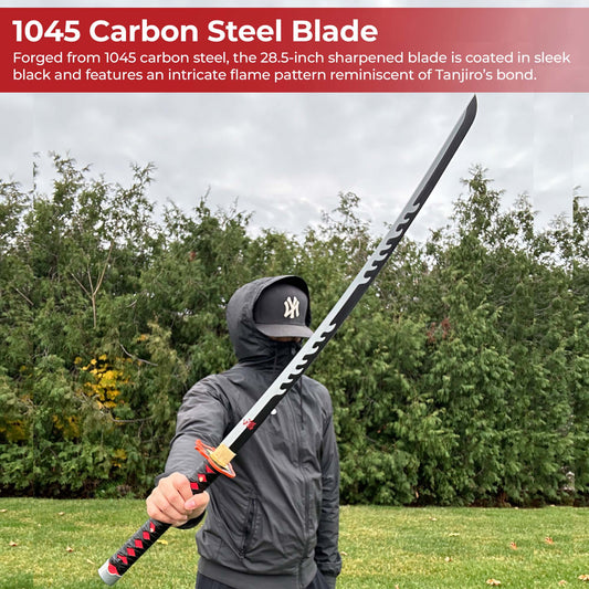 Tanjiro Kamado Flame Demon Slayer Handmade Katana