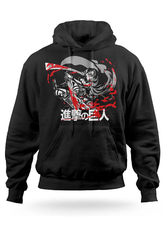 Felpa Levi Attack On Titan Anime con Cappuccio