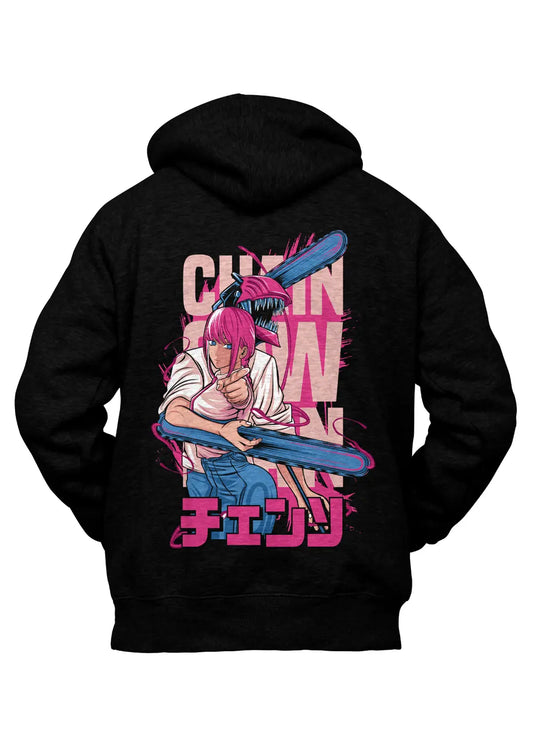 Felpa con Cappuccio Retro Chainsaw Man Anime