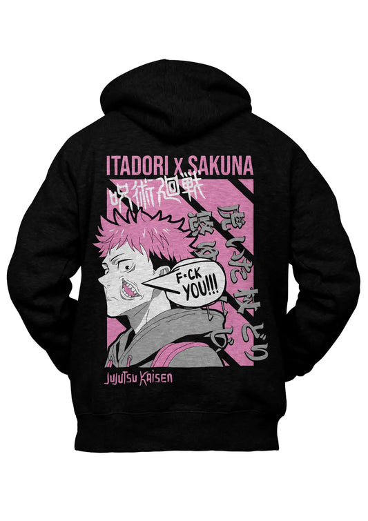 Felpa con Cappuccio Retro Jujutsu Kaisen Itadori Sukuna Anime