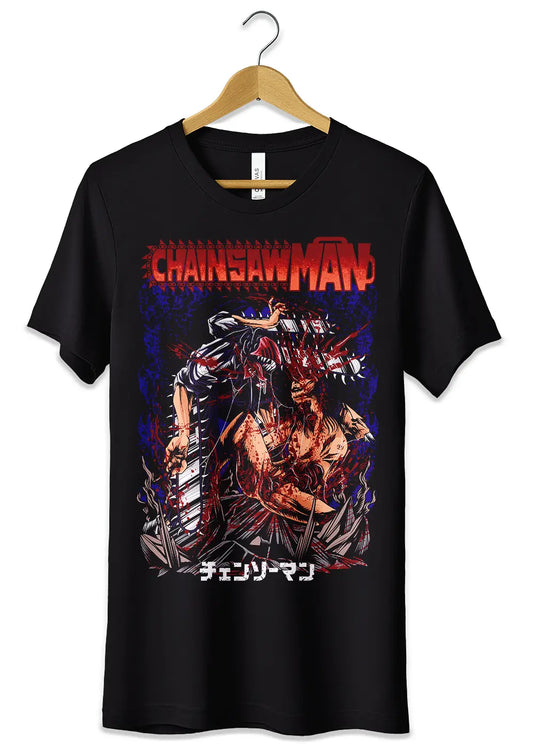 T-Shirt Maglietta Splatter Chainsaw Man Anime